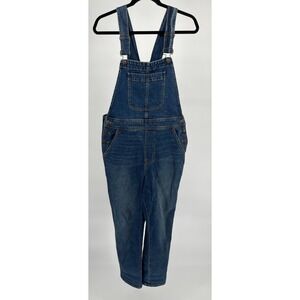 J. Crew Classic Denim Bib Overalls in‎ All-Day Stretch Cotton Blue Baggy Size M